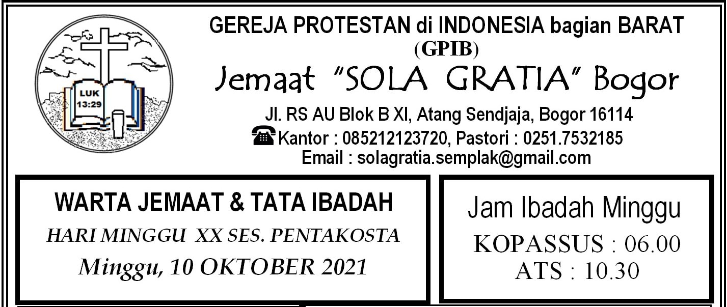 Read more about the article Warta Jemaat, Minggu 10 Oktober 2021(Perjamuan Kudus Sedunia)
