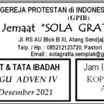 Warta Jemaat, Minggu 19 Desember 2021