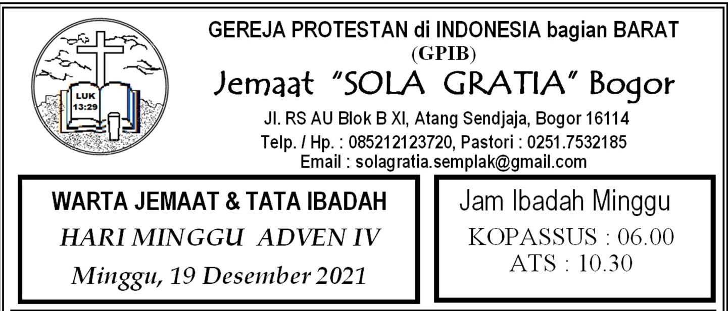 Read more about the article Warta Jemaat, Minggu 19 Desember 2021