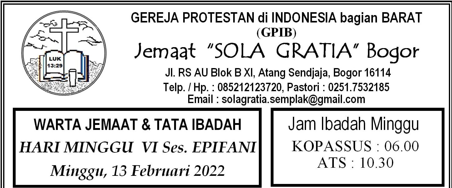 Read more about the article Warta Jemaat, Minggu 13 Februari 2022