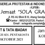 Warta Jemaat, Minggu 24 Oktober 2021