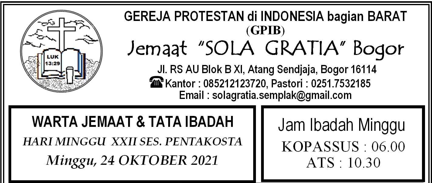 Read more about the article Warta Jemaat, Minggu 24 Oktober 2021