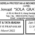 Warta Jemaat, Minggu 06 Maret 2022
