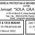 Warta Jemaat, Minggu 20 Maret 2022