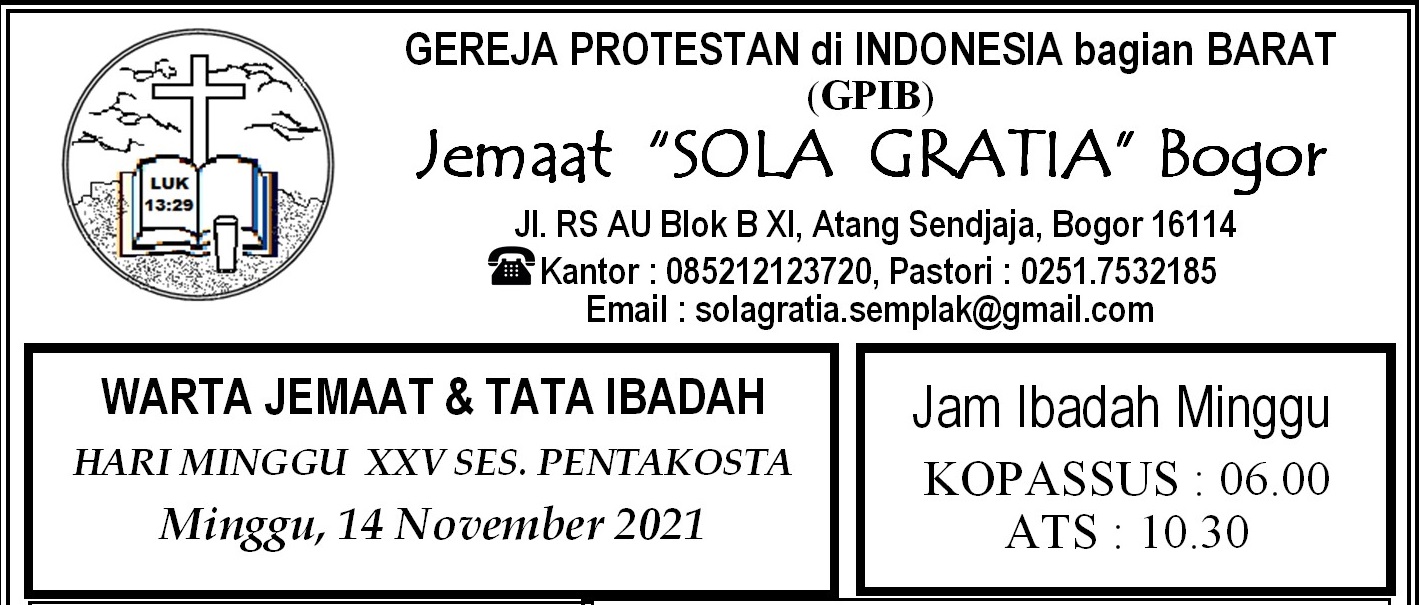 Read more about the article Warta Jemaat, Minggu 14 November 2021
