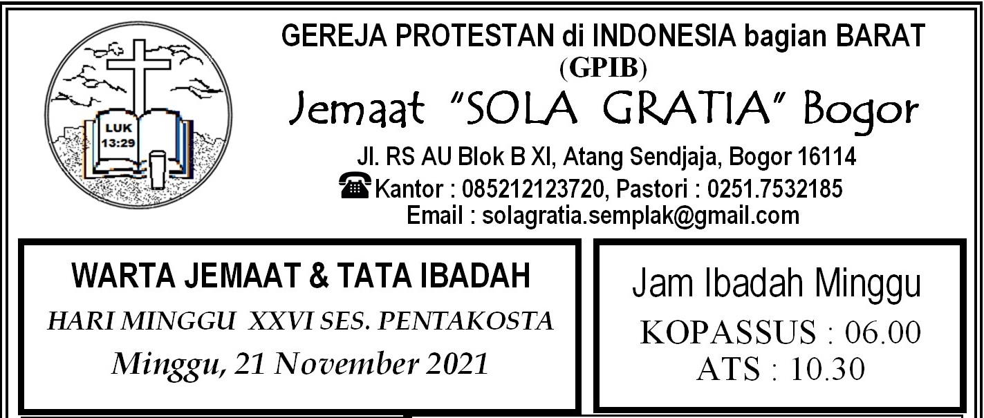 Read more about the article Warta Jemaat, Minggu 21 November 2021