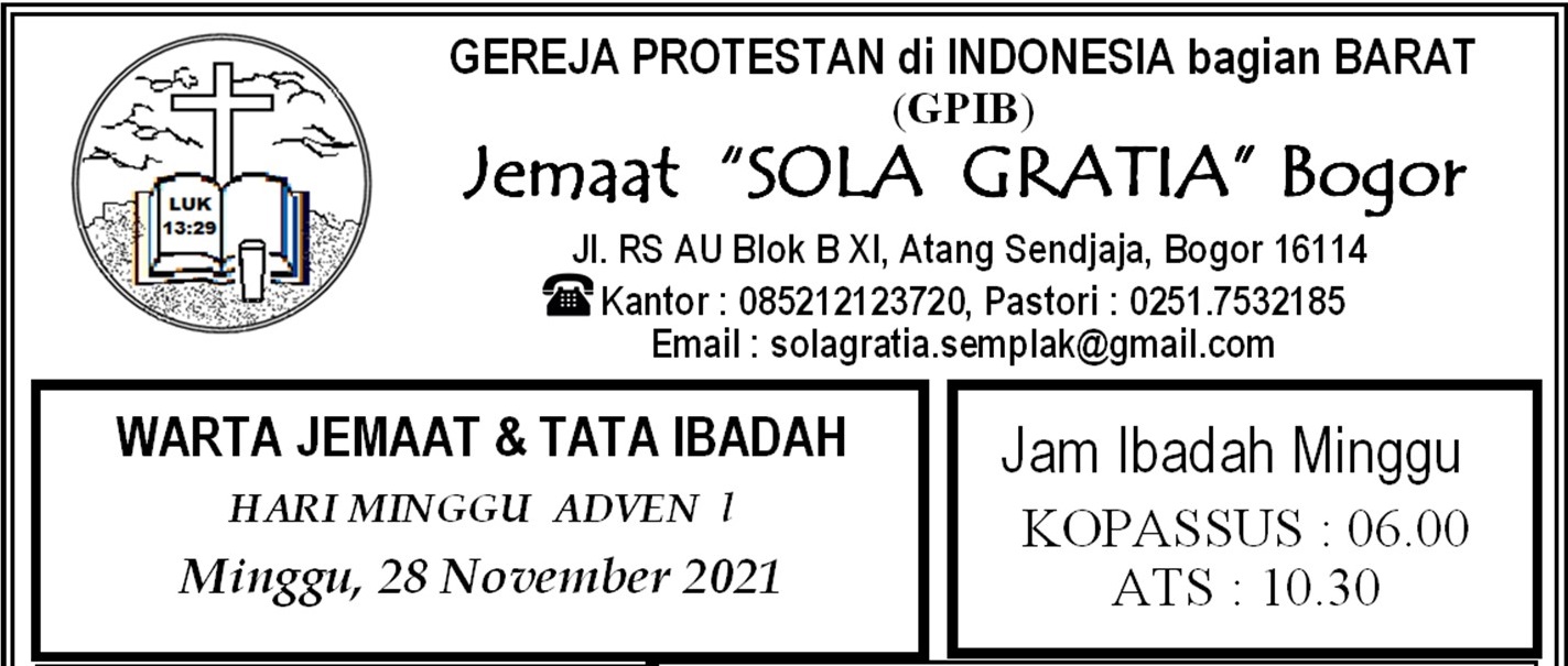 Read more about the article Warta Jemaat, Minggu 28 November 2021