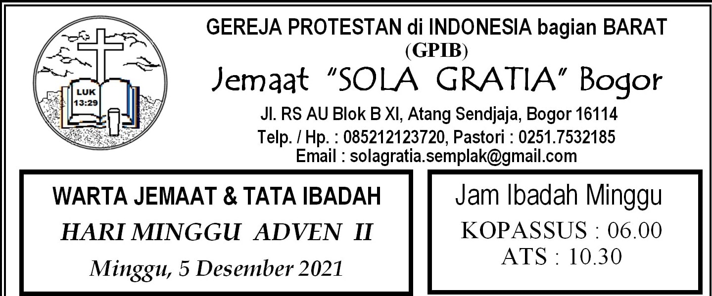 Read more about the article Warta Jemaat, Minggu 05 Desember 2021