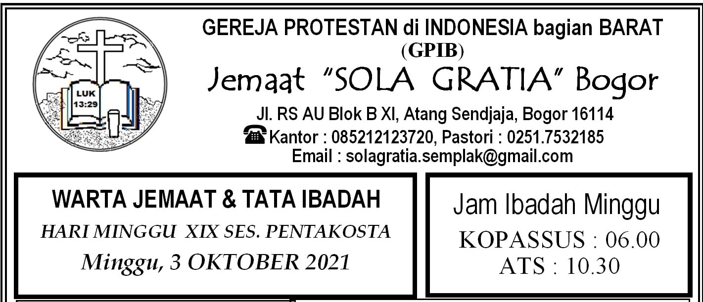 Read more about the article Warta Jemaat, Minggu 03 Oktober 2021