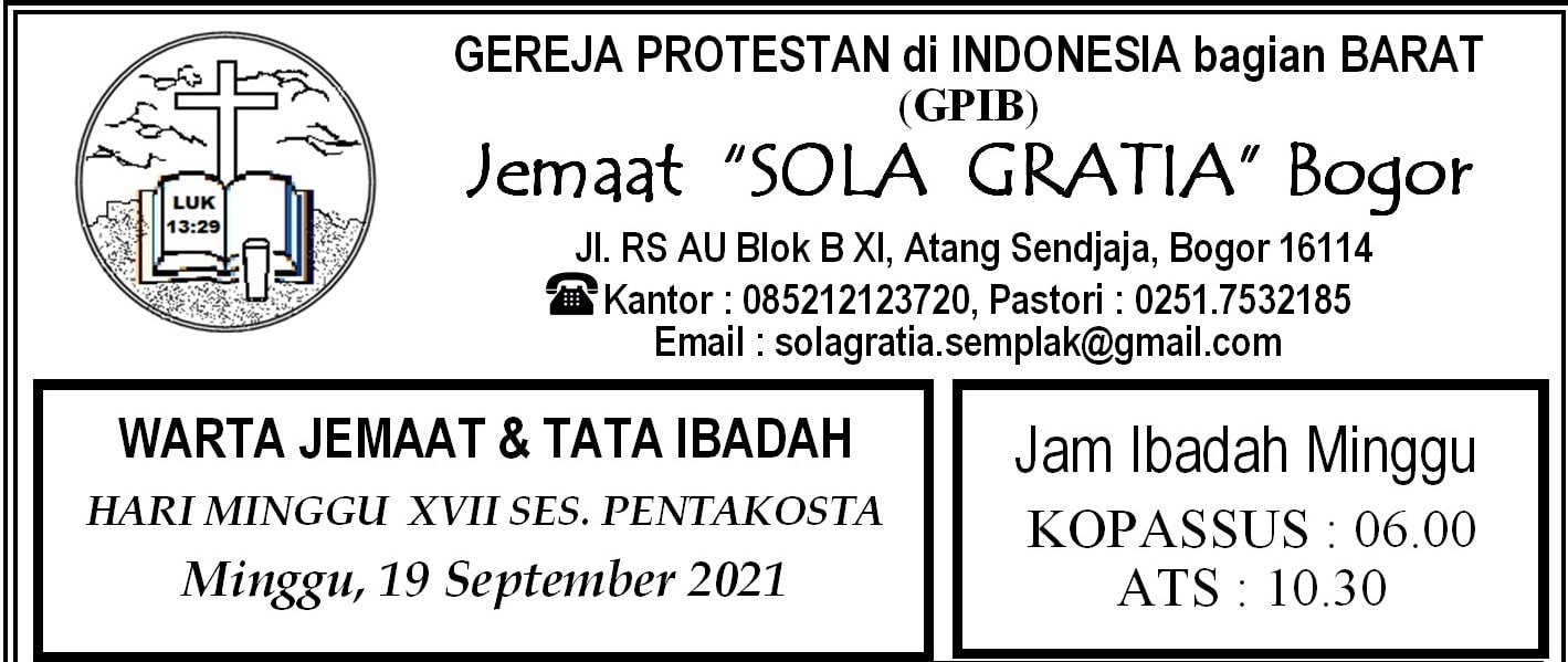 Read more about the article Warta Jemaat, Minggu 19 September 2021