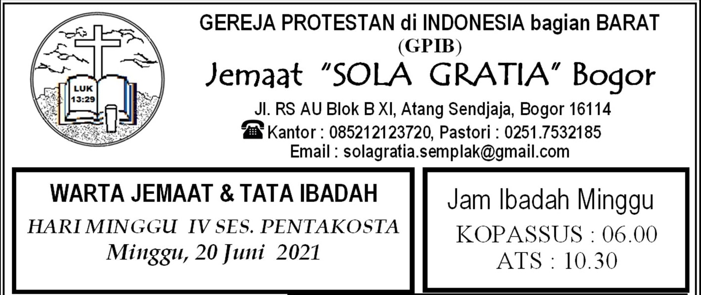 Read more about the article Warta Jemaat, Minggu 20 Juni 2021