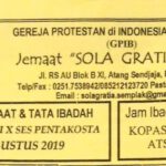 Warta Jemaat Minggu, 18 Agustus 2019