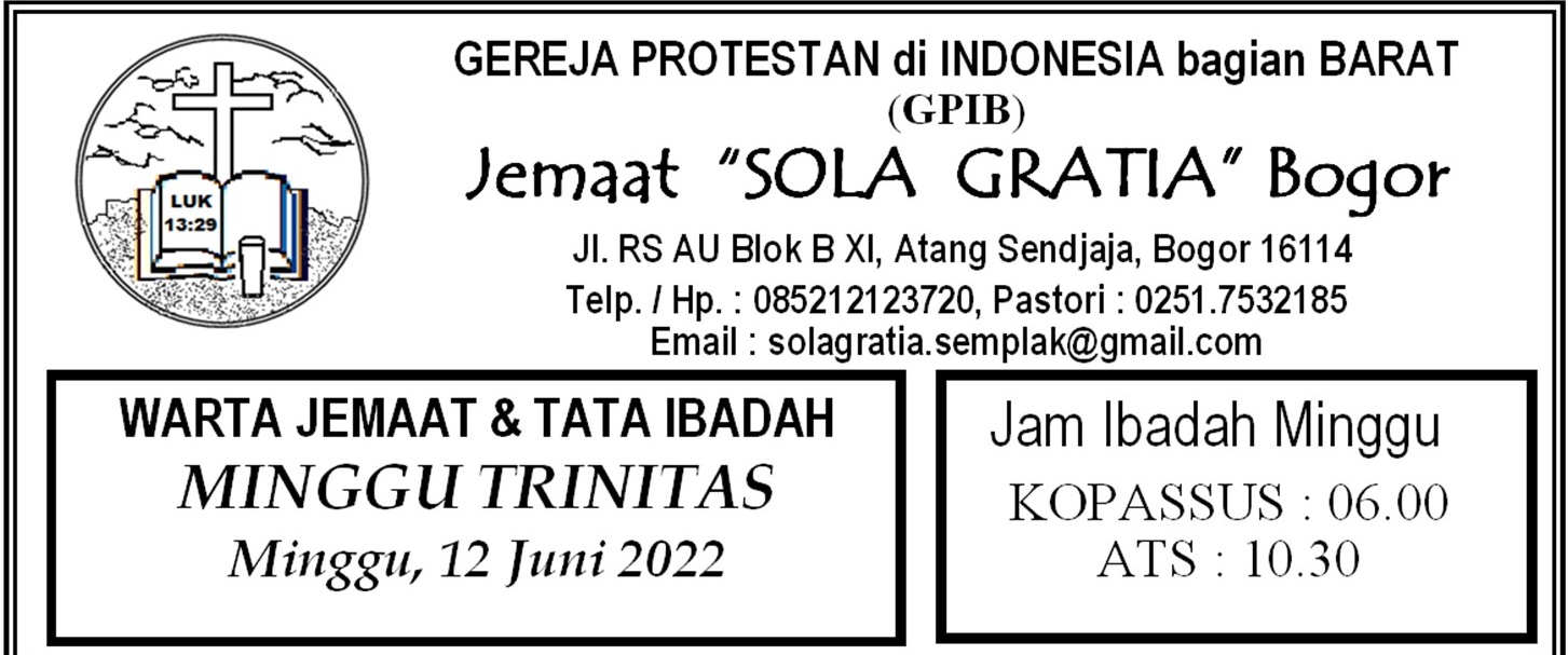 Read more about the article Tata Ibadah & Warta Jemaat, Ibadah Minggu 12 Juni 2022