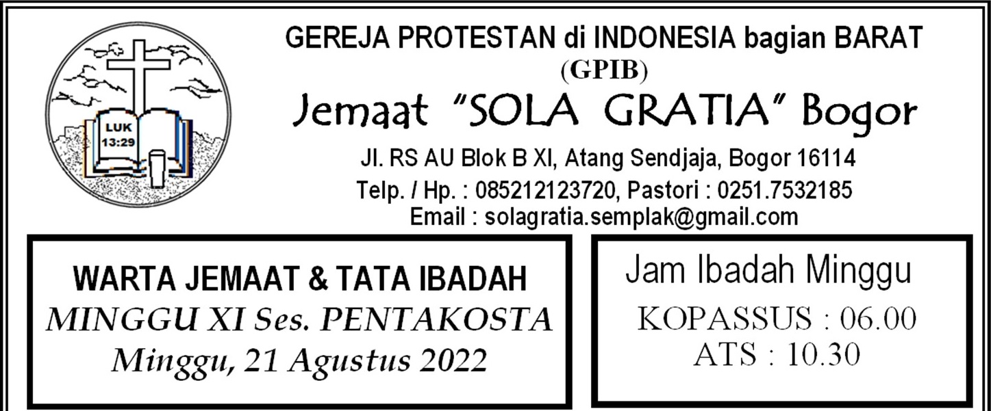 Read more about the article Tata Ibadah & Warta Jemaat, Ibadah Minggu 21 Agustus 2022