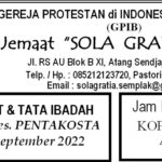 Tata Ibadah & Warta Jemaat, Minggu 11 September 2022 (HUT KE-63 Pelkat PA)