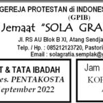 Tata Ibadah & Warta Jemaat, Minggu 04 September 2022