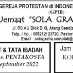 Tata Ibadah & Warta Jemaat, Minggu 18 September 2022