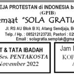 Tata Ibadah & Warta Jemaat, Minggu 13 November 2022