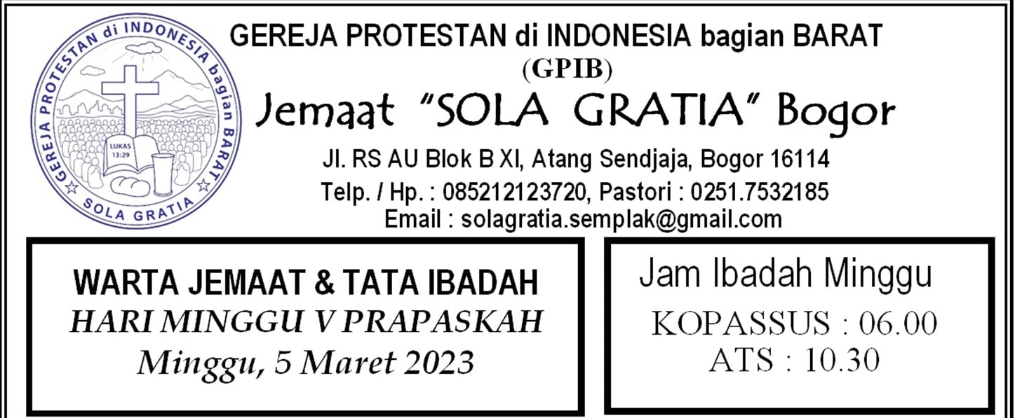 Read more about the article Tata Ibadah & Warta Jemaat, Minggu 05 Maret 2023