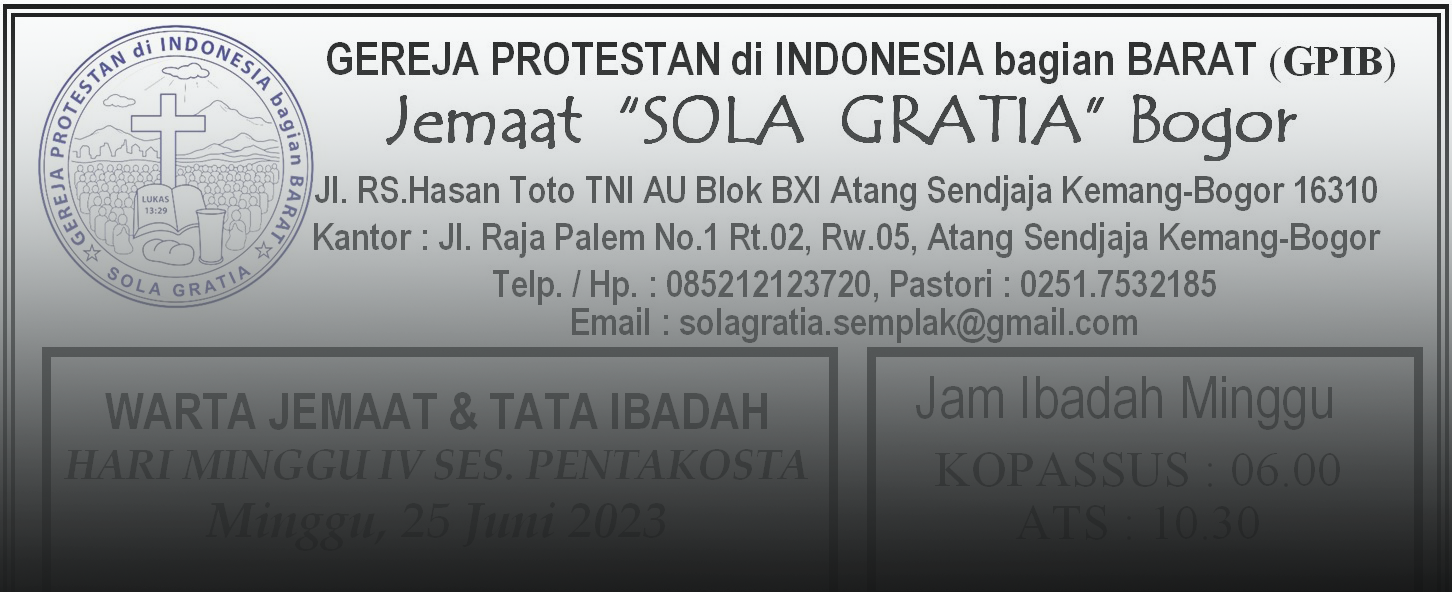 Read more about the article Tata Ibadah & Warta Jemaat, Ibadah Minggu 25 Juni 2023