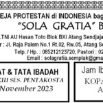 Tata Ibadah & Warta Jemaat, Minggu 05 November 2023