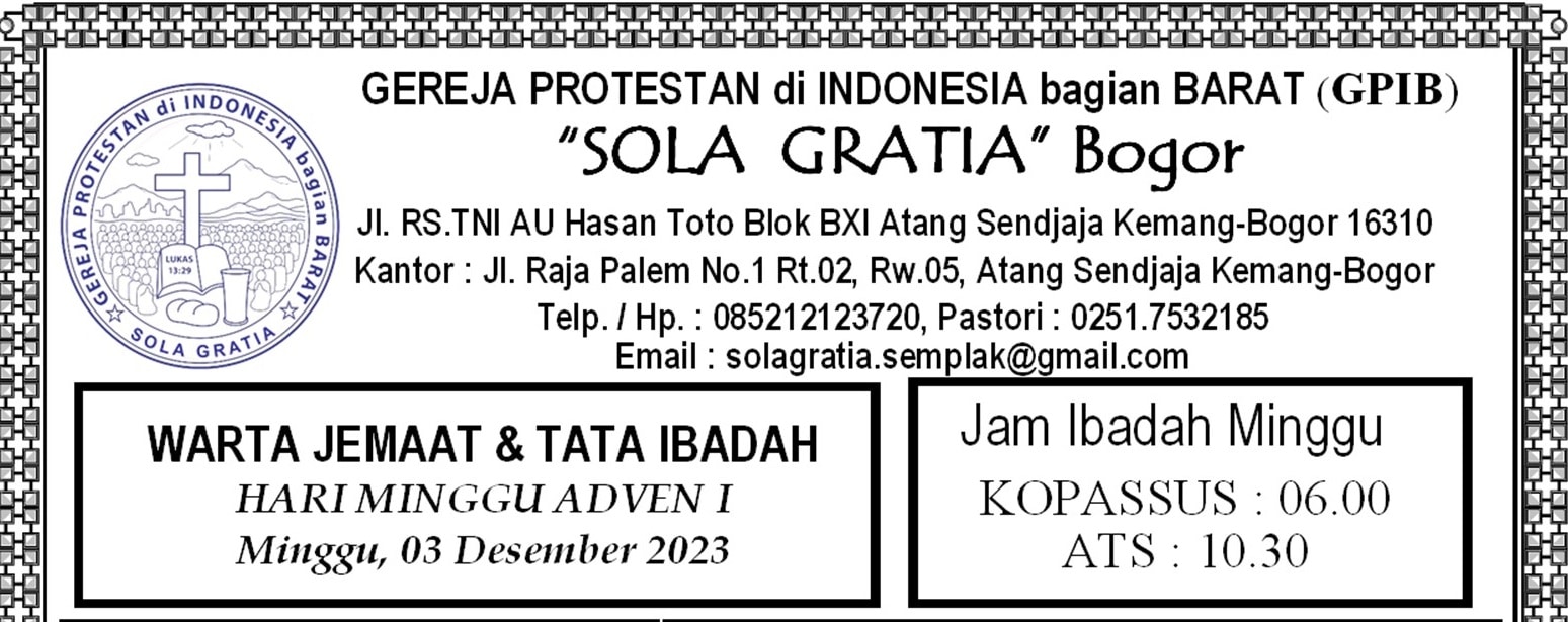 Read more about the article Tata Ibadah & Warta Jemaat, Minggu 03 Desember 2023