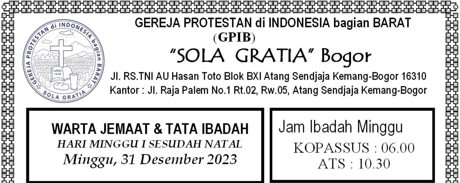 Read more about the article Tata Ibadah & Warta Jemaat, Minggu 31 Desember 2023