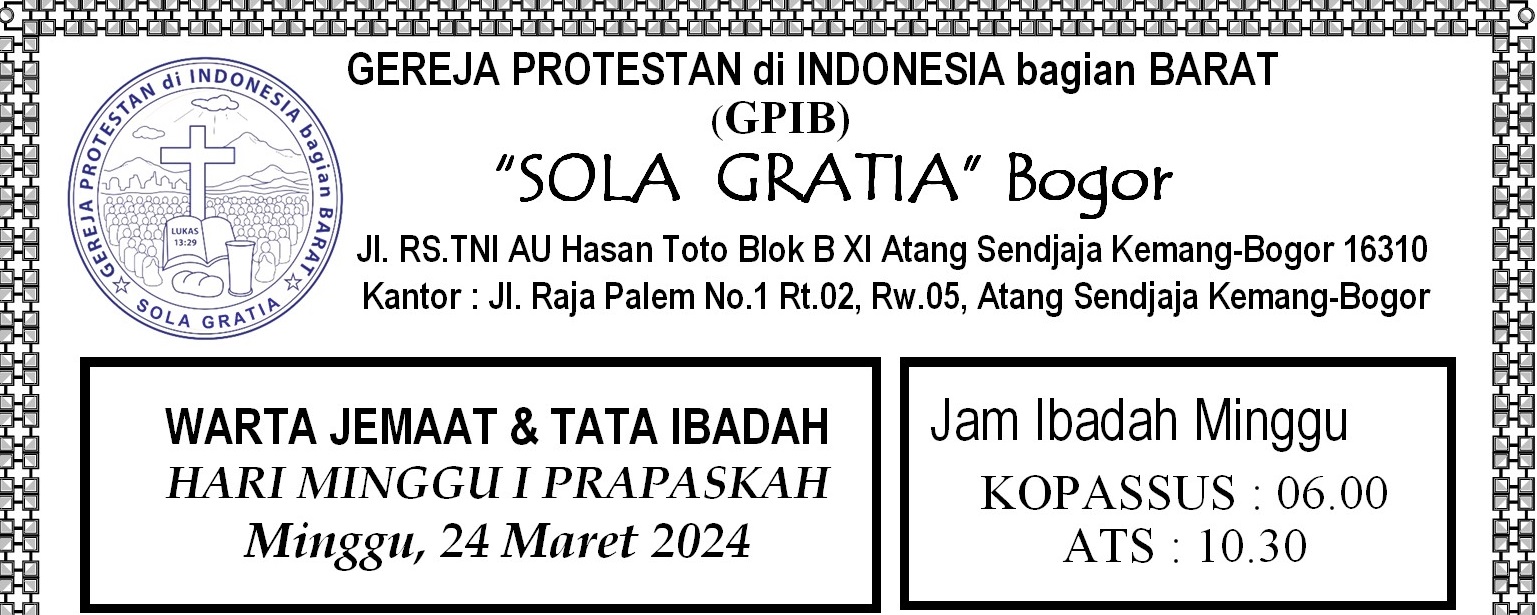 Read more about the article Warta Jemaat & Tata Ibadah, Minggu 24 Maret 2024