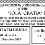 Tata Ibadah & Warta Ibadah Minggu, 01 Desember 2024
