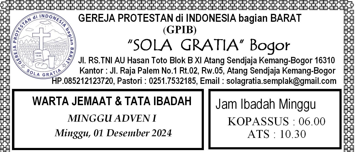 Read more about the article Tata Ibadah & Warta Ibadah Minggu, 01 Desember 2024