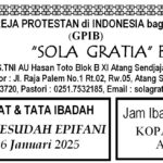 Tata Ibadah & Warta Jemaat, Minggu 26 Januari 2025