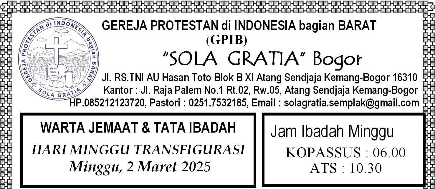 Read more about the article Tata Ibadah & Warta Jemaat, Minggu 2 Maret 2025