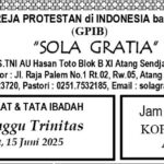 Tata Ibadah & Warta Jemaat, Minggu 15 Juni 2025