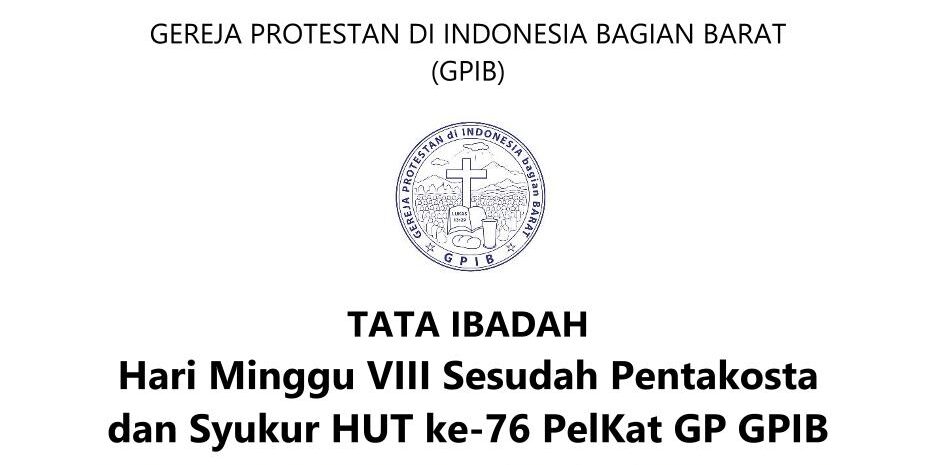 Tata Ibadah & Warta Jemaat, Minggu 19 Juli 2026
