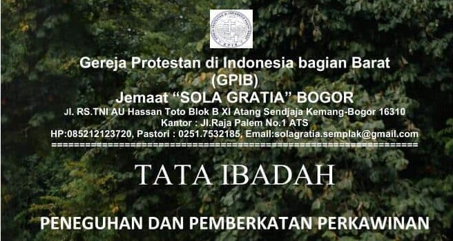 Tata Ibadah Peneguhan dan Pemberkatan Perkawinan JASON & ANGGIE, Sabtu 10 Oktober 2026