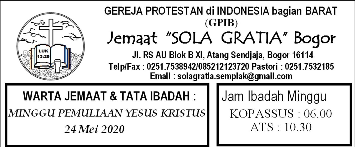 Read more about the article Warta Jemaat-Minggu 24 Mei 2020
