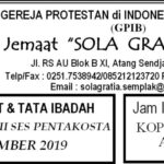 Warta Jemaat Minggu, 10 November 2019