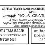 Warta Jemaat Minggu, 11 Agustus 2019