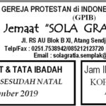 Warta Jemaat Minggu, 29 Desember 2019