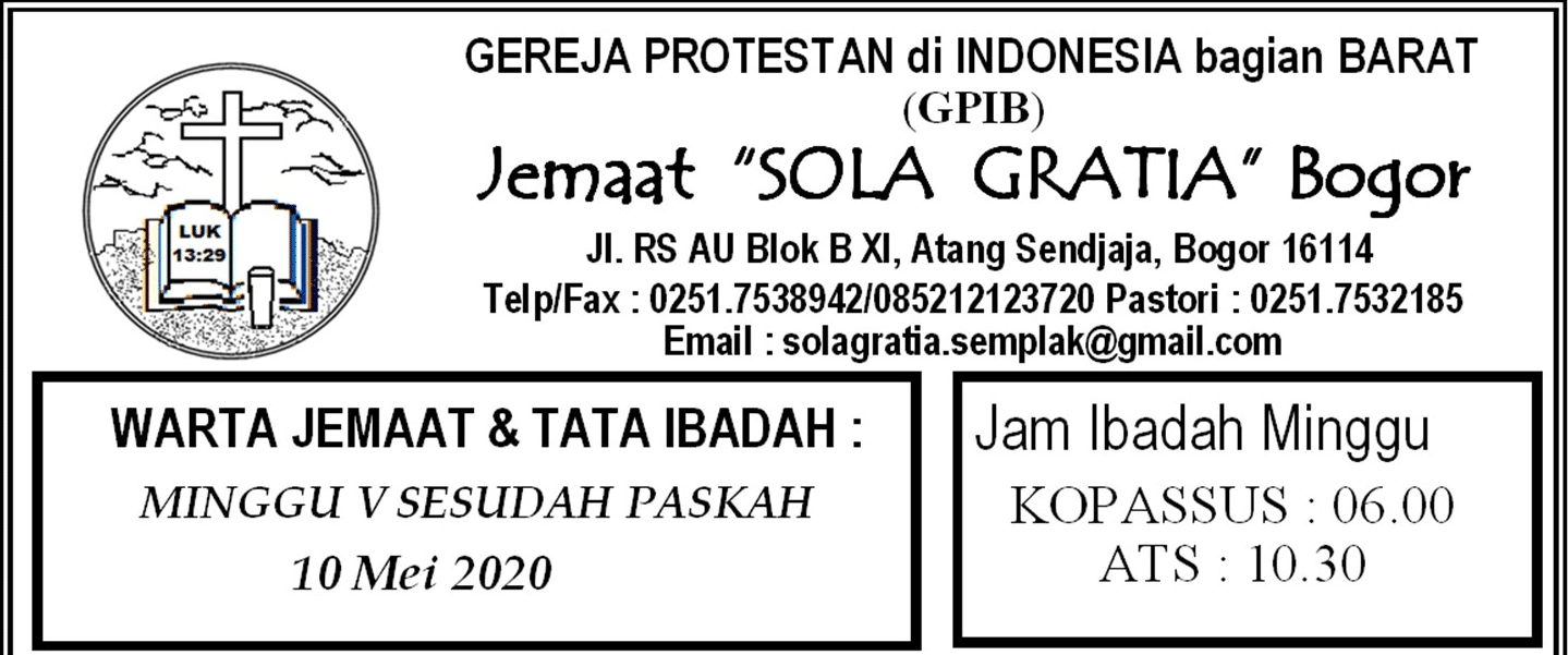 Read more about the article Warta Jemaat Minggu, 10 Mei 2020