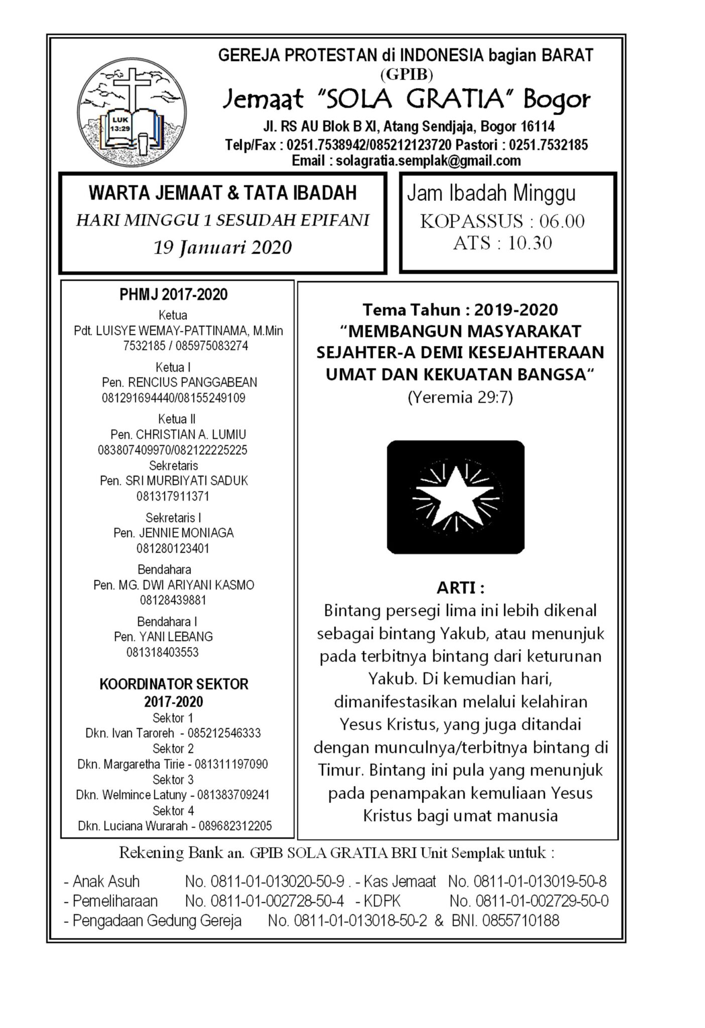 Read more about the article Warta Jemaat Minggu, 19 Januari 2020