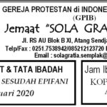 Warta Jemaat Minggu, 02 Febuari 2020