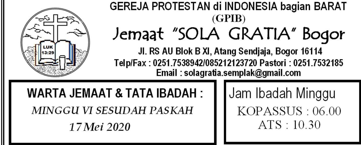 Read more about the article Warta Jemaat Minggu, 17 Mei 2020