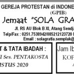 Warta Jemaat Minggu, 16 Agustus 2020