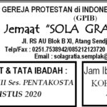 Warta Jemaat Minggu, 30 Agustus 2020