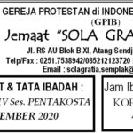 Warta Jemaat Minggu, 06 September 2020