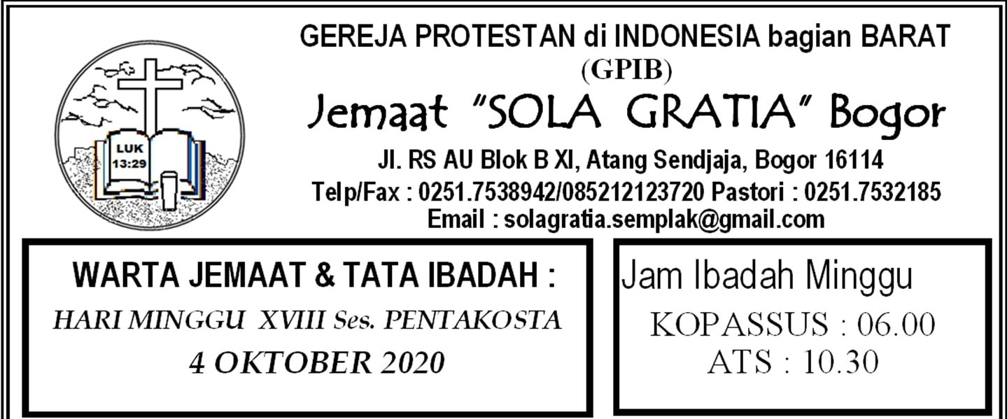 Read more about the article Warta Jemaat Minggu 04 Oktober 2020