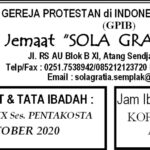 Warta Jemaat minggu, 11 Oktober 2020
