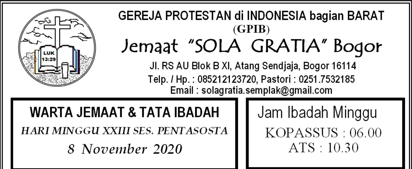 Read more about the article Warta Jemaat Minggu, 08 November 2020
