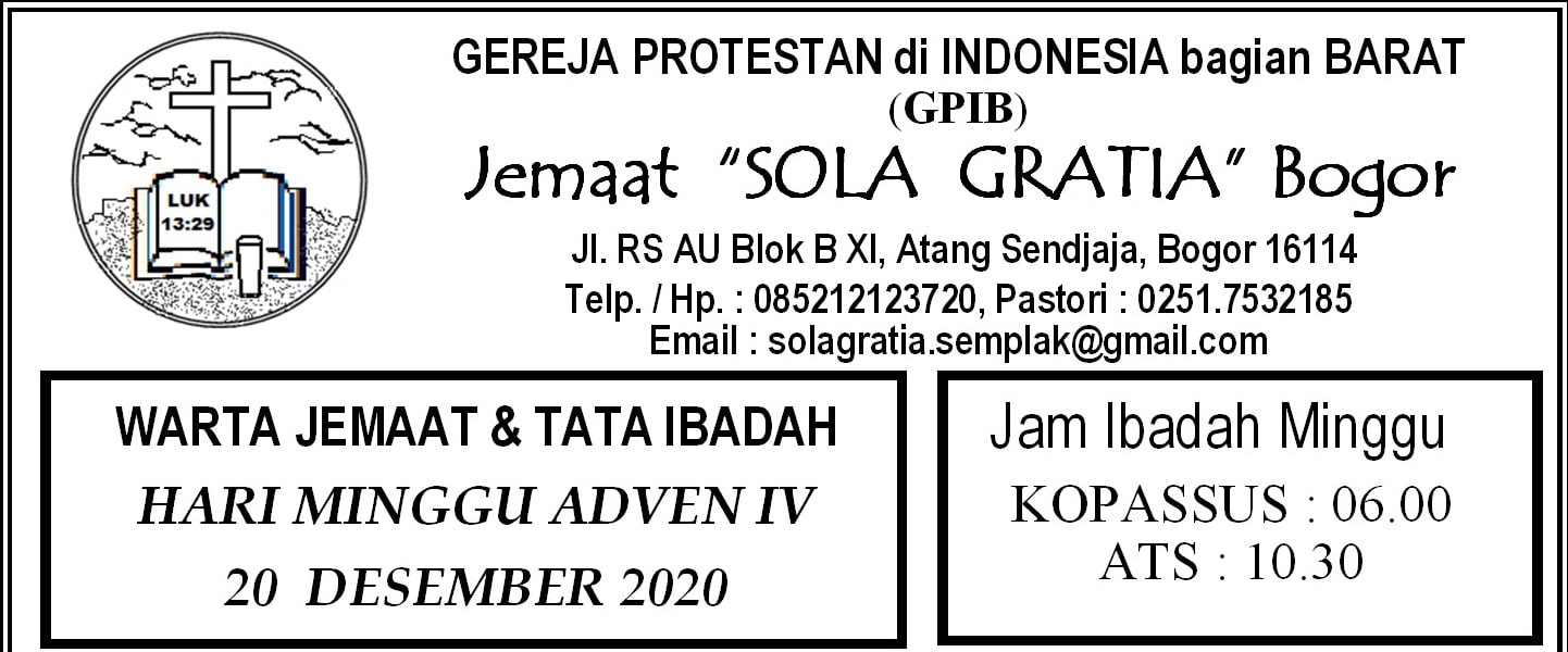 Read more about the article Warta Jemaat Minggu, 20 Desember 2020